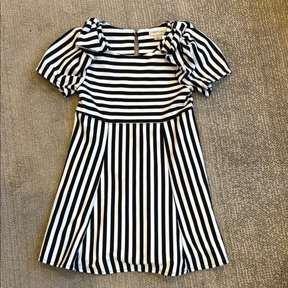 Habitual Black and White Striped Kids Dress Size 4T - Picture 9 of 9